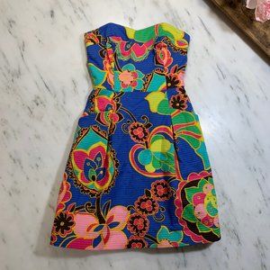 Lilly Pulitzer Floral Strapless Dress